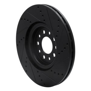 Alfa Romeo Tonale Brake Rotor (1) - Front Left - R1 Concepts - Drilled & Slotted - Black - `14-`25